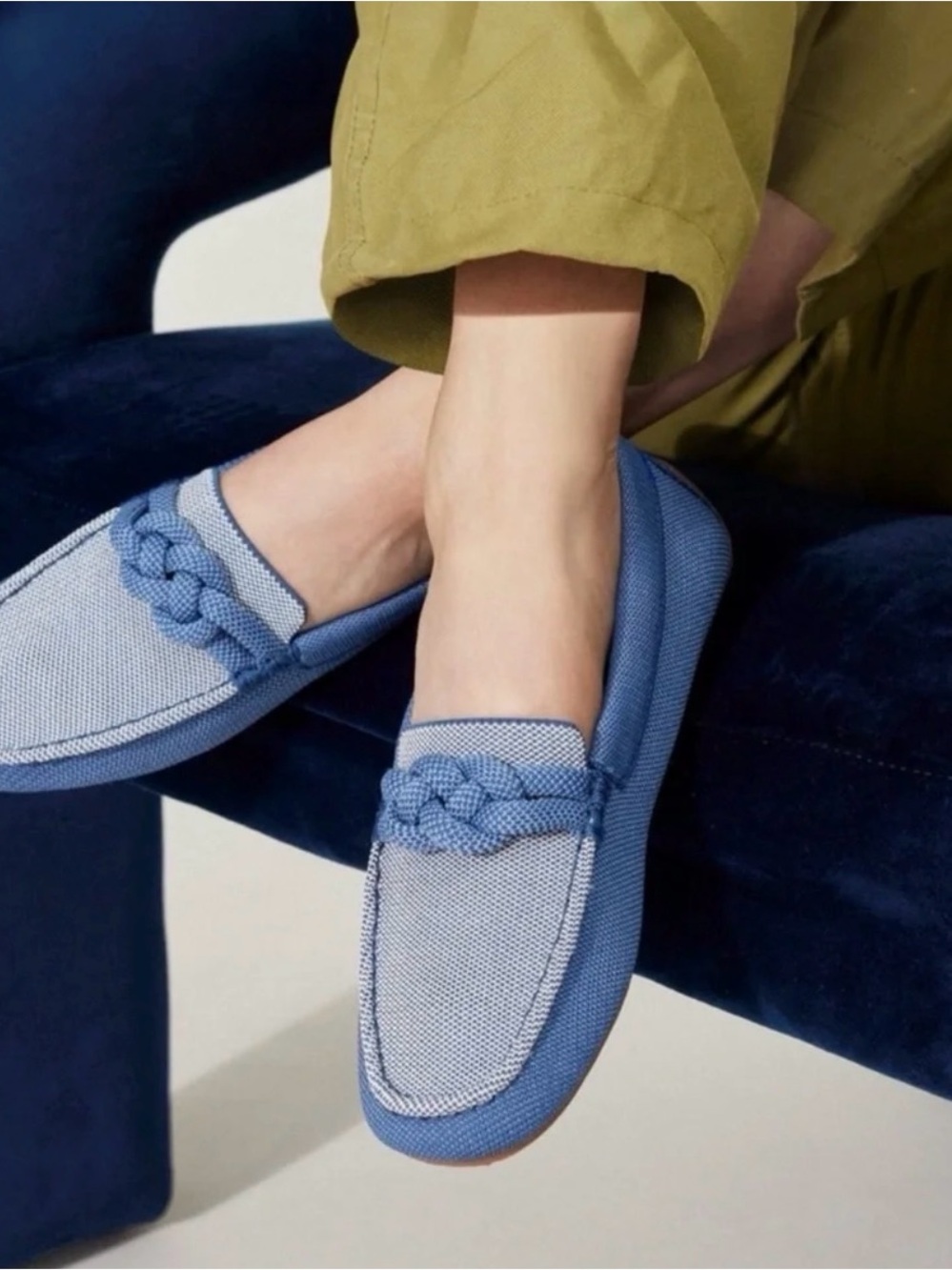 Rothy's The Braid Driver Loafers- Chambray
